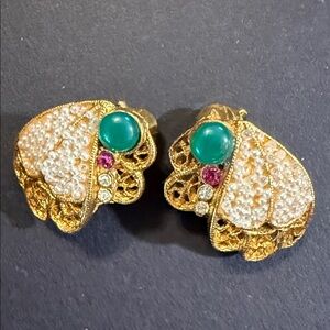 Vintage BSK clip on earrings